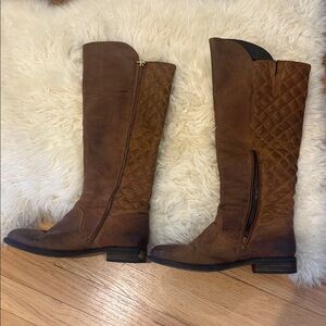 Northside Brown Quilted Over-the-Knee Suede Boots